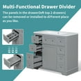 thumbnail image 6 of EUROCO 36" Bathroom Vanity without Sink, Bathroom Vanity Cabinet with Door, 6 Drawers and Adjustable Shelf,Solid Wood Frame, Grey, 6 of 9