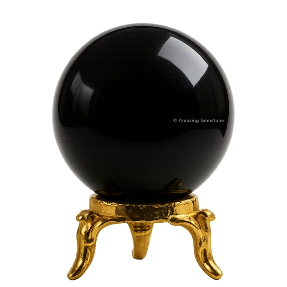 Black Obsidian Crystal Ball Sphere 1.5" Inches