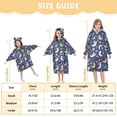 thumbnail image 3 of Dailycode Wearable Blanket Hoodie Oversized Sherpa Flannel Blankets with Pocket for 3-14 Year Old Cartoon Moon and Star, 3 of 7