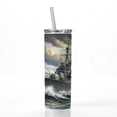 thumbnail image 2 of WWII Navy Destroyer 20oz Insulated Water Bottle Skinny Tumbler Includes Straw, 2 of 7
