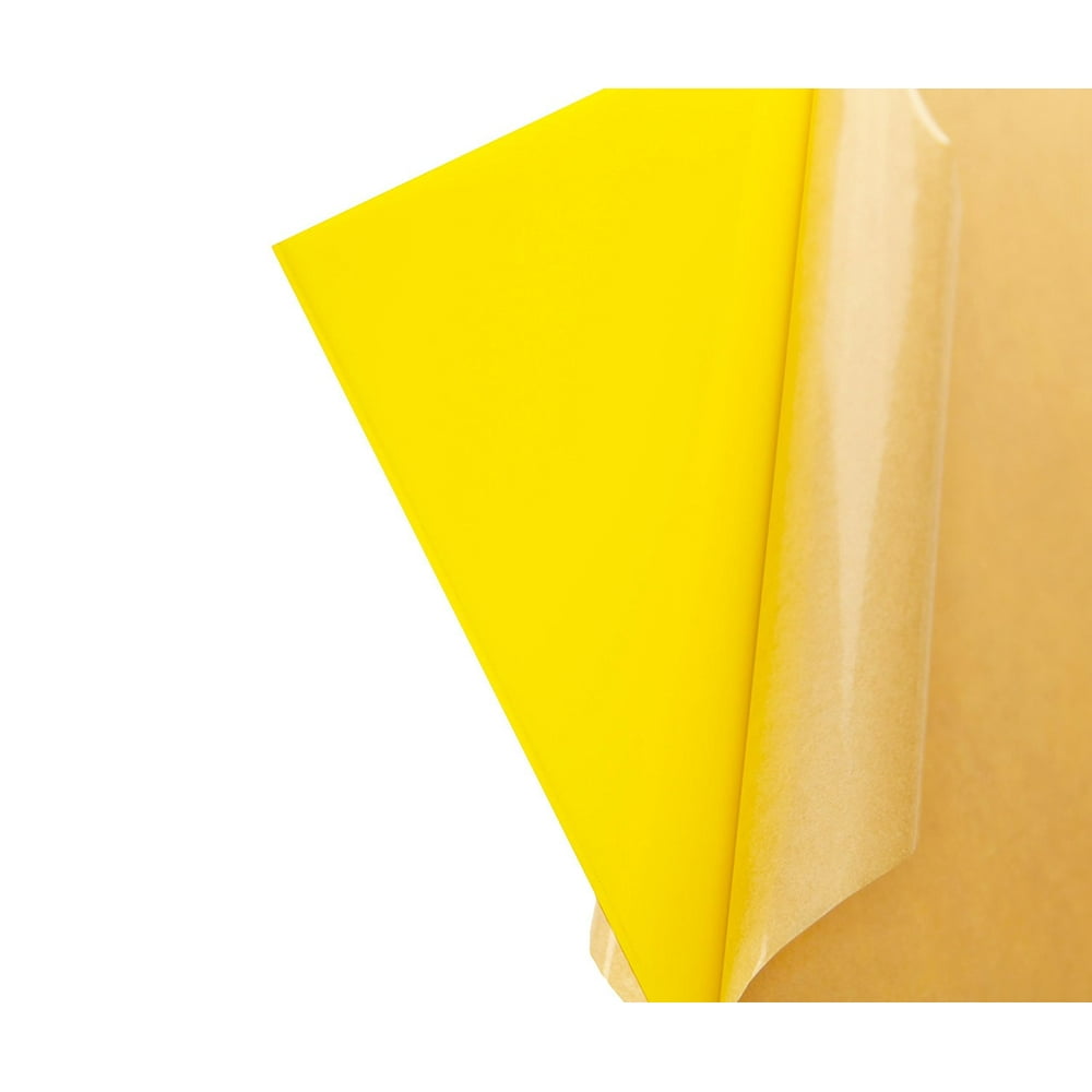 ONE YELLOW ACRYLIC 2037 OPAQUE PLASTIC SHEET 1/8" Thick 12" X 12