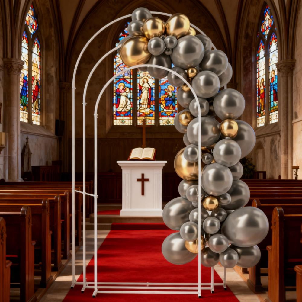 Wedding Arch Frame,Balloon Backdrop Arch Stand Set,Metal Arch Backdrop Stand Set of 3
