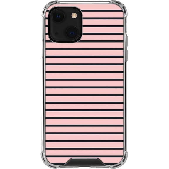 Skinit Stripes Pink and Black Stripes iPhone 13 Mini Clear Case