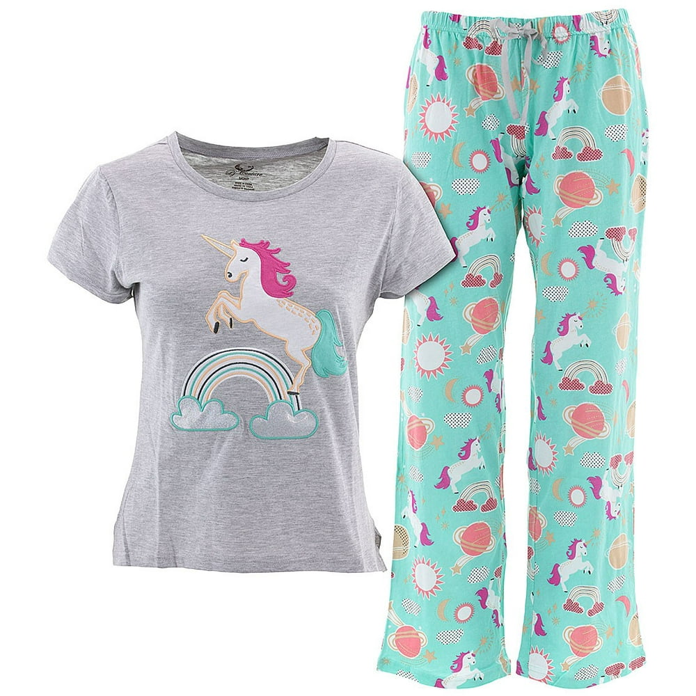 PJ Couture Women's Unicorn Rainbow Pajamas