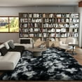 thumbnail image 2 of Socofuz Luxury Fluffy Rug, Soft Indoor Modern Carpets for Living Room Bedroom Nursery, 8x10 ft,Tie-dye Black and White, 2 of 7