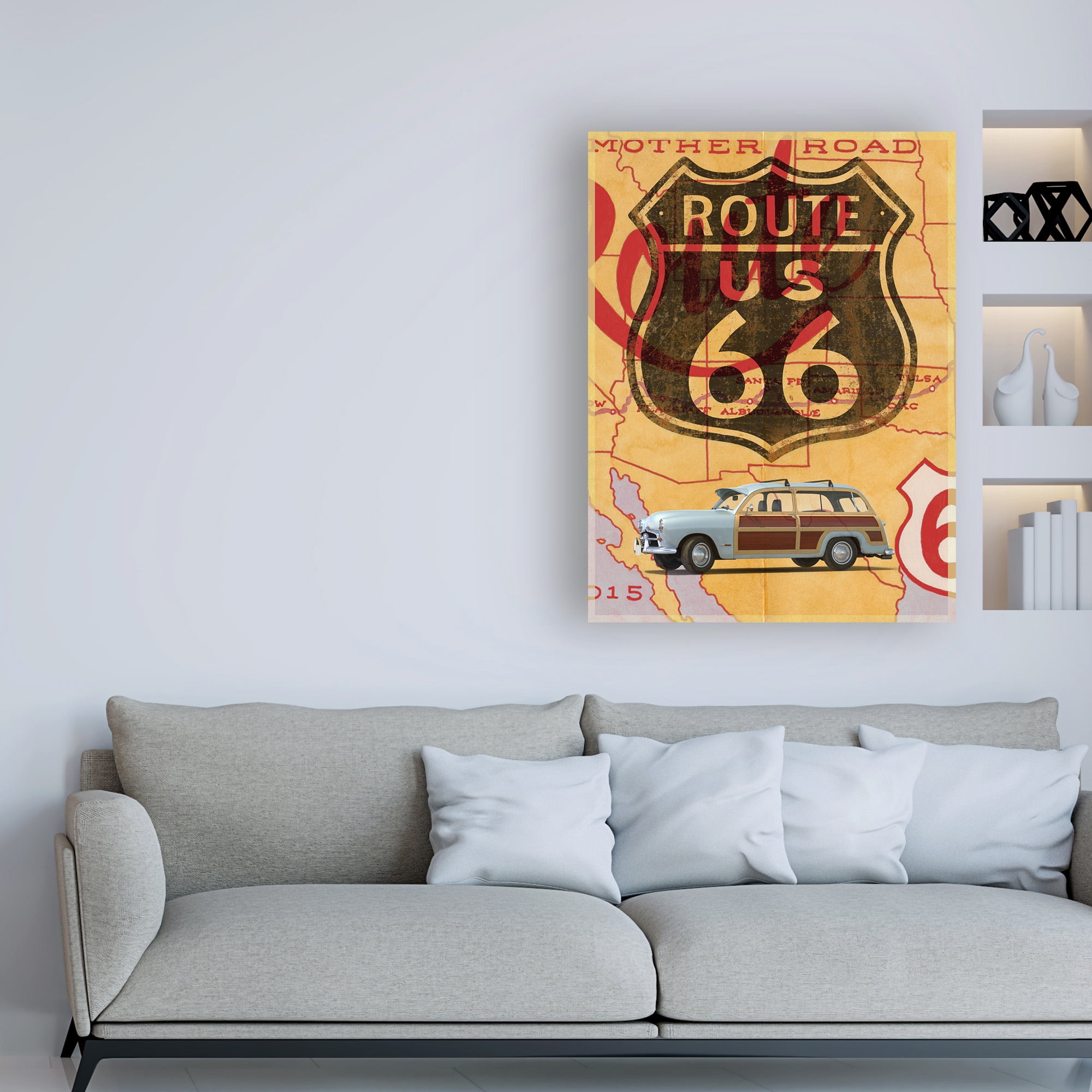 Trademark Fine Art 'Route 66 Vintage Postcard' Canvas Art by Edward M. Fieldin