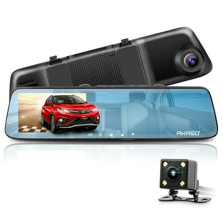 AKASO Mirror Dash Cam 1080P 5 Inch Touch Screen Dash Camera Front and Rear Dashcam with G-Sensor, Night Vision, Reversing Camera, Parking (Best Reversing Camera Nz)
