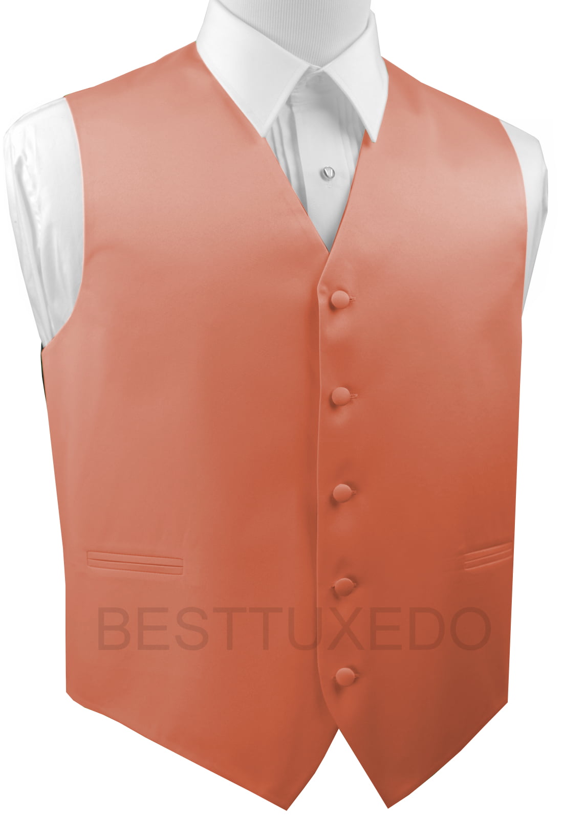 New Men's Formal Tuxedo Vest Waistcoat_Necktie Coral wedding party prom 