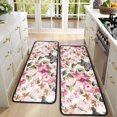 thumbnail image 4 of Kitchen Rugs Sets Of 2,Pioneer Flower Floral Print Pattern Anti Fatigue Kitchen Mat Rugs Non Slip Washable,Decorative Kitchen Floor Mats for Kitchen,Sink,Laundry,17"x47"+17"x47", 4 of 5