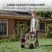 Giraffe Tools Stainless Steel Garden Water Hose Reel Cart with Wheels Heavy Duty
