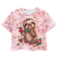 thumbnail image 4 of DISNIMO Sloth Tee Shirts for Girls Strawberry Shirt Kids Heart Tee for Children Crop Top Short Sleeve Girls Shirts Clothing Crew Neck Tshirt Girls Casual Tops Short Sleeve Girls T-Shirt 6-8, 4 of 7