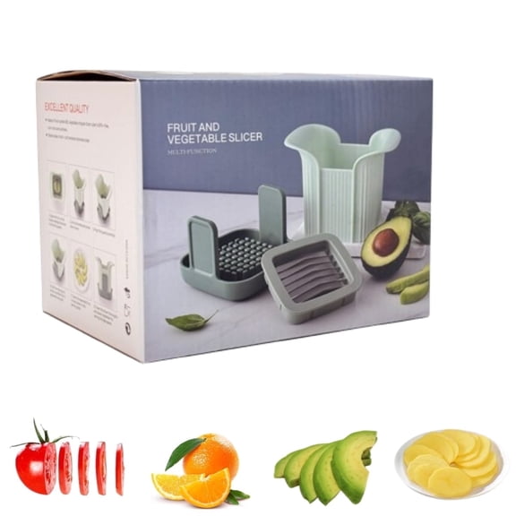 Slicer Tomato with Base,Stainless Steel Kitchen Gadgets for Fruits, 7 Sharp Blades Sliced Small Multifunctional KitchenTool for Potato, Onion, Grape