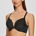 thumbnail image 5 of MELENECA Female Racerback Front Closure Unlined Underwire Bra for Women Black 36E, 5 of 6