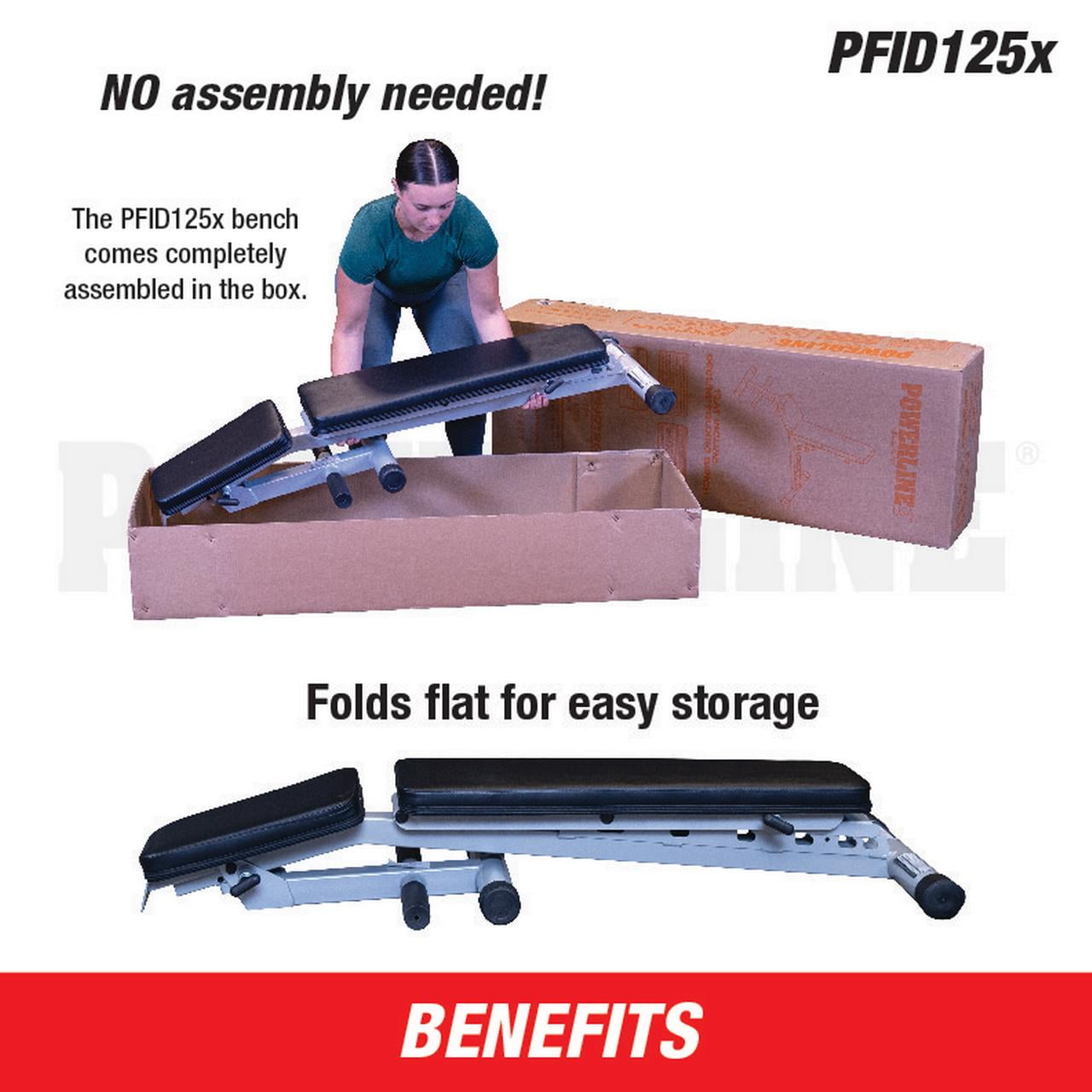 Body Solid PFID125X Powerline Flat Folding Home Gym Workout