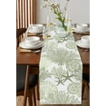 thumbnail image 3 of Runner Table r Table Dinner Home Tablecloth r Wedding Linen Cotton Runner Table Shells Coral Ocean Green Sage, 3 of 5