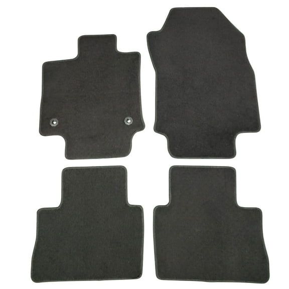 Ikon Motorsports Compatible with 19-24 Toyota RAV4 Nylon Car Floor Mats Carpet Front & Rear 4PC Set - Black