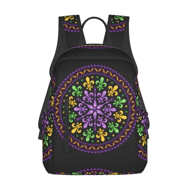 Balery Mardi Gras5 Mochila Ligera para Hombres y Mujeres – Resistente y Impermeable, Ideal para la Escuela, el Trabajo, los Viajes y el Uso Diario