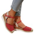 thumbnail image 6 of Women's Summer Casual Hollow-out Sandals With Wedge Toe Sandals for Women Red 40, 6 of 8