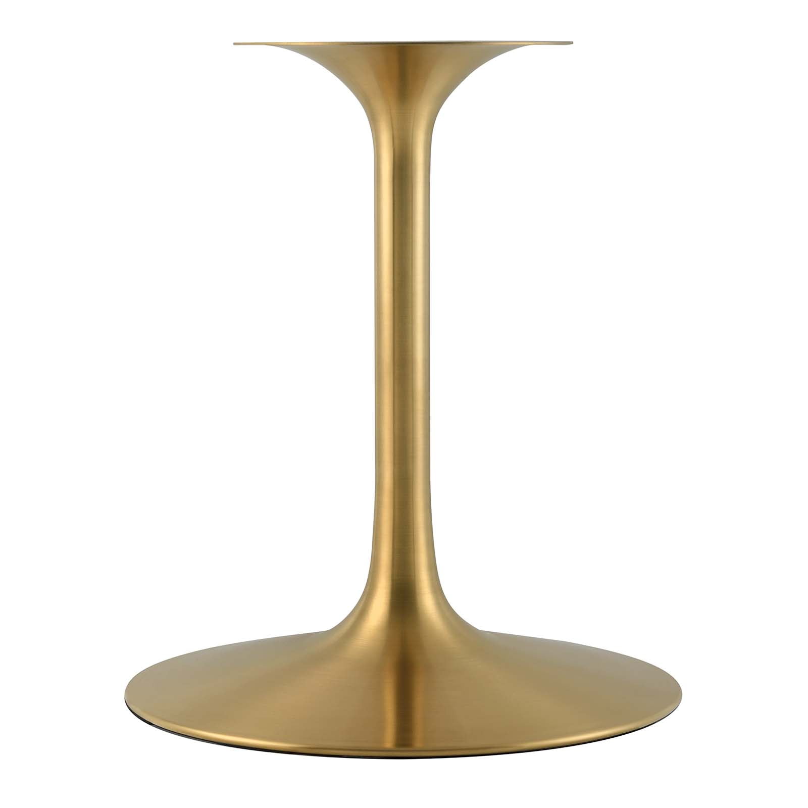 Modway Lippa 	60" Round Artificial Marble Dining Table in Gold White