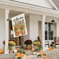 thumbnail image 6 of Fall Floral House Flag 28x40 Inch Double Sided Large Burlap Holiday Autumn Mason Jar Welcome Flag for Outside Yard Decoration CF1577-40, 6 of 6
