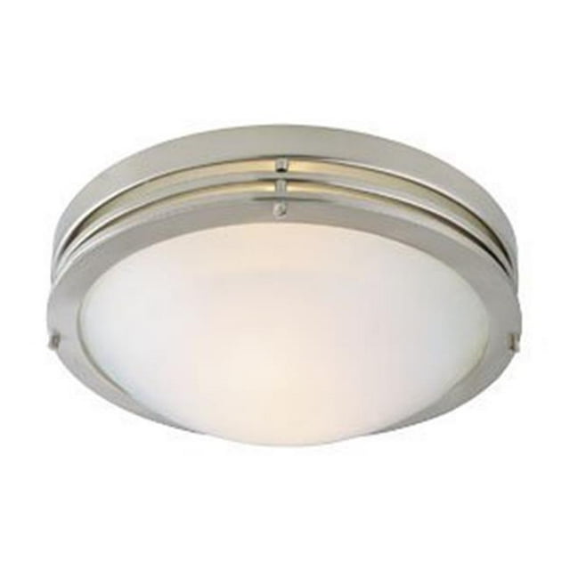 Design House 503284 Alabaster 2-Light Ceiling Mount, Satin Nickel Finish