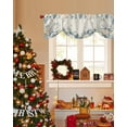 thumbnail image 4 of Christmas Owl Tie Up Valances Curtain, Blue Eucalyptus Leaves Floral Winter Linen Adjustable Rod Pocket Short Window Treatment Tie Up Curtains Valances for Kitchen Living Room Bathroom 42x18 Inches, 4 of 9