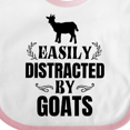 thumbnail image 4 of Inktastic Easily Distracted by Goats Boys or Girls Baby Bib, 4 of 4