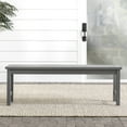 thumbnail image 2 of Walker Edison 53" Outdoor Raised Acacia Solid Wood Patio Bench, Grey Wash, 2 of 12