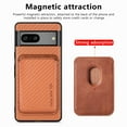 thumbnail image 7 of Feishell for Google Pixel 7 Carbon Fibre Texture PU Leather Phone Case with Removable Card Pocket,Compatible with MagSafe Charging,Shockproof Luxury Magnetic Anti-Scratch Slim Phone Case,Brown, 7 of 7