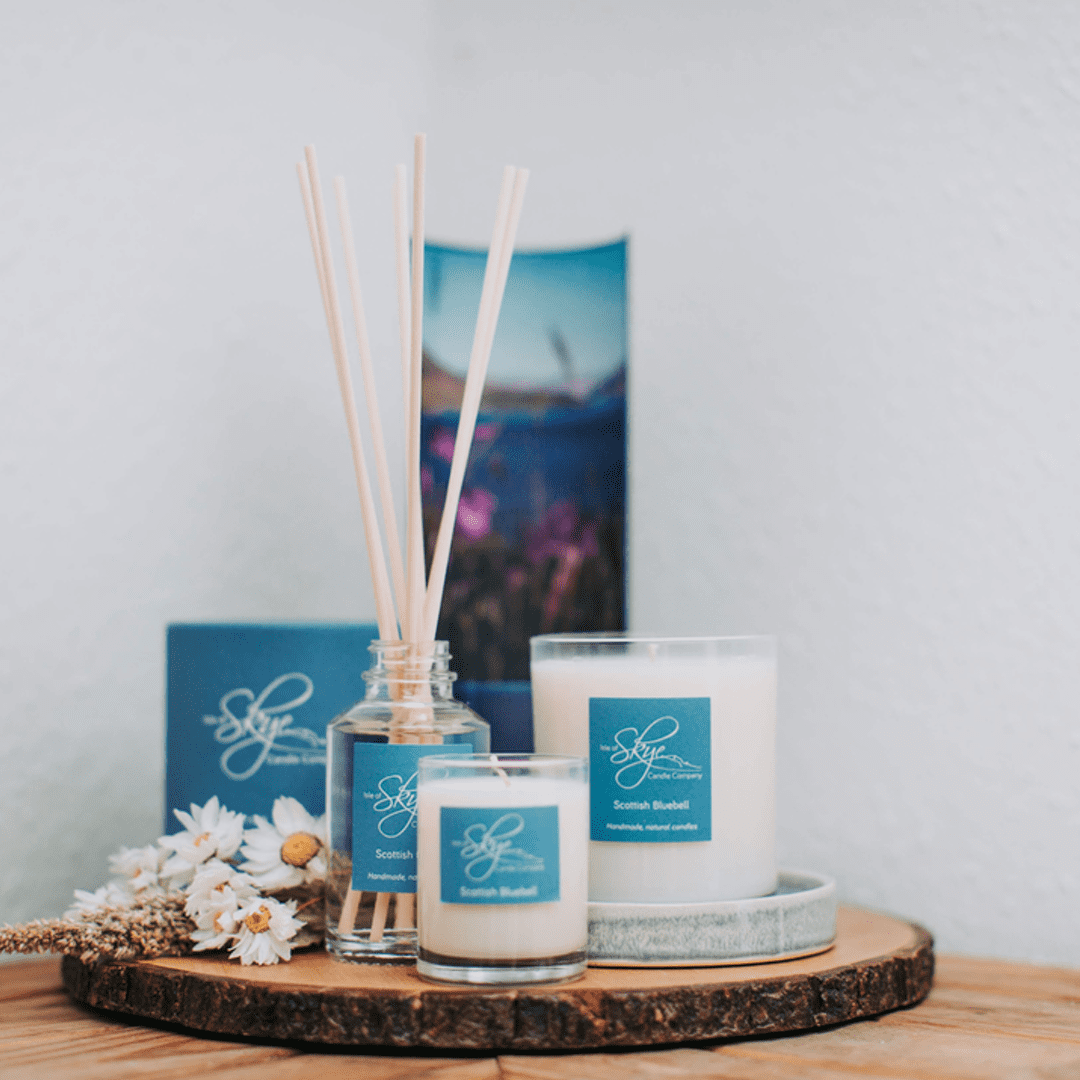 Isle of Skye Candle Co. Scottish Bluebell 100% Natural Blend of Soya Wax and Botanical Oils, 20h Candle Made in Scotland