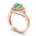 thumbnail image 2 of 1.3125 ct Round Cut Simulated Green Diamond Solitaire with Accents Engagement Ring for Women in 18K Rose Gold, 2 of 5