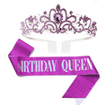 Birthday Girl Tiara Crown for Girls Princess Crown with Birthday Sash