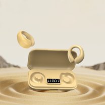 Wireless Earbuds Bluetooth Headphones 48hrs Play Back Sport Earphones with LED Display Over-Ear Buds with Earhooks Built-in Mic Headset for Workout - Beige