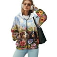 thumbnail image 5 of COEQINE Women's Full Zip Up Hoodie Oversized Fashion Sweatshirts Cute Guinea Pig and Floral Pattern Y2K Outfits Jacket Long Sleeve Fall Casual Wear Lightweight Tops with Pockets, 2XL, 5 of 7