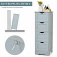 thumbnail image 4 of Gymax Bathroom Floor Cabinet Free Standing Storage Side Organizer W/4 Drawers Grey, 4 of 9