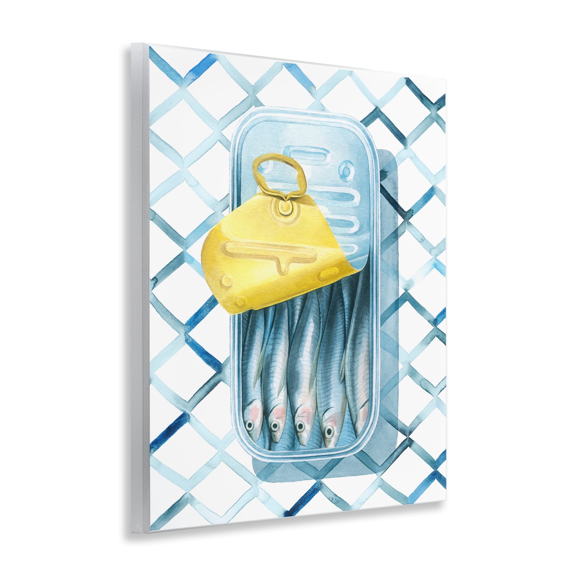 Stupell Industries Geometric Sardines Can Food & Beverage Painting Unframed Art Print Wall Art, 11 x 14