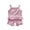 Pink, variant on Toddler Girls 2-Piece Outfit, Cute Heart Print Ruffle Camisole & Shorts Set, Summer Casual Kids Clothing White 73
