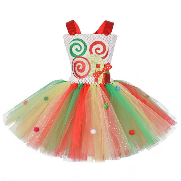 Ninos Lollipop Candy Vestidos vestido de fiesta de cumpleanos ninas Arco Iris tutu vestido Vestidos ninos ropa conjunto para 0 12 Years5 6T Gao Jinjia LED Walmart en linea