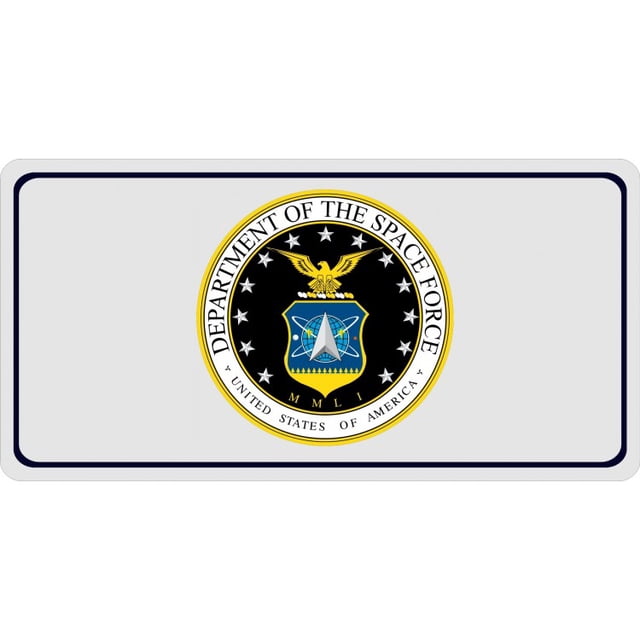 Plaque d'Immatriculation Photo Logo Gris Space Force