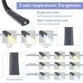 thumbnail image 5 of Lámpara de lectura recargable para el cuello, lámpara de lectura para la cama, 3 colores, 9 niveles de brillo, brazos plegables, batería de larga duración, ideal para leer, tejer y reparar (negra), 5 of 5