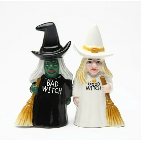 Good Witch Bad Witch Salt and Pepper Shaker Set