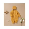 thumbnail image 5 of Qtinghua Newborn Baby Girl Boy Winter Clothes Long Sleeve Knit Sweater Romper Jumpsuit with Hat Outfits Yellow 9-12 Months, 5 of 9