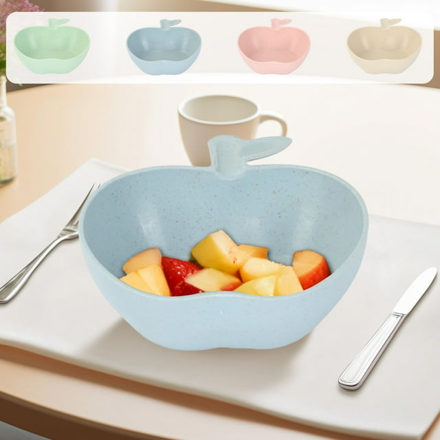 Plastic Bowl Apple Shaped Children's Bowl Beige Baby Party Tableware Dishware Set(1Pcs) Rkxzt