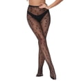 thumbnail image 4 of Umfun Patterned Tights for Women Black Fishnet Stockings Lace Design Pantyhose Thigh High Stockings Lace Tights Silky Semi Sheer Stocking Black One Size, 4 of 5