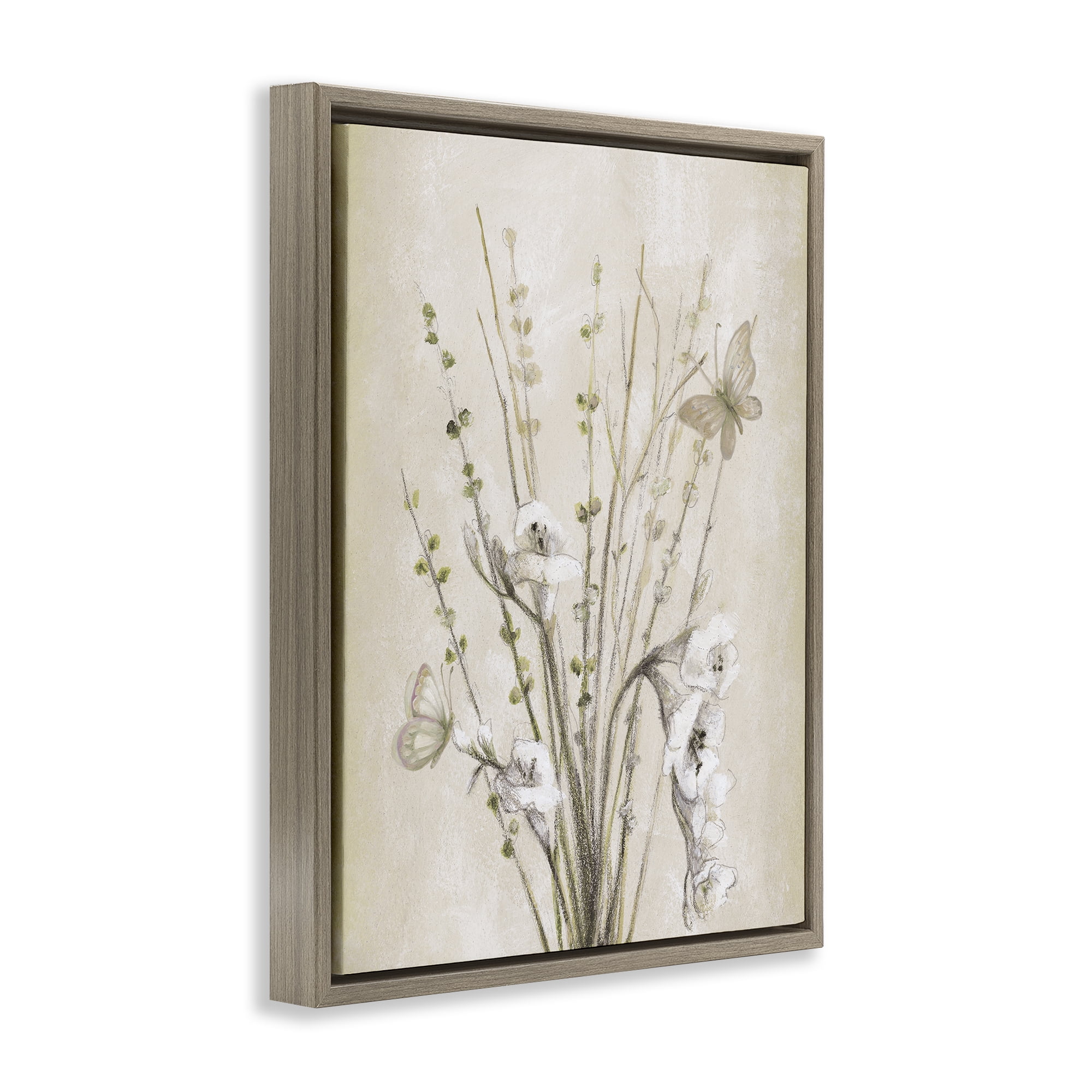 Stupell Industries Fresia & Date Branch Brown Framed Floater Canvas Wall Art, design by Lanie Loreth