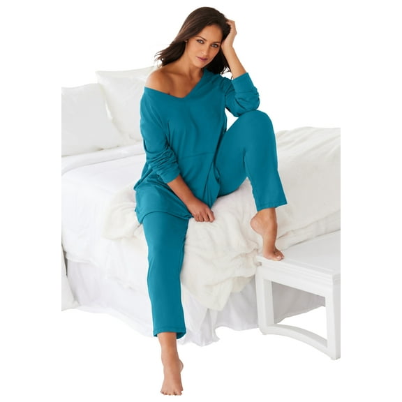 Dreams & Co. Plus Size Petite 2-Piece Lounge Set