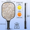 thumbnail image 4 of Pickleball Paddles Set Of 2, Fiberglass Surface, Turquoise Marble Pattern, 4 Balls & Bag, 4 of 5