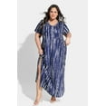 thumbnail image 2 of CASSIE LIZ Plus Size Short Sleeve Dress 3X V Neck Maxi T Shirt Dress Casual Blue Tie Dye Sundress Loose Fit for Women Spring Summer Dress with Pocket 3XL 22W 24W, 2 of 7