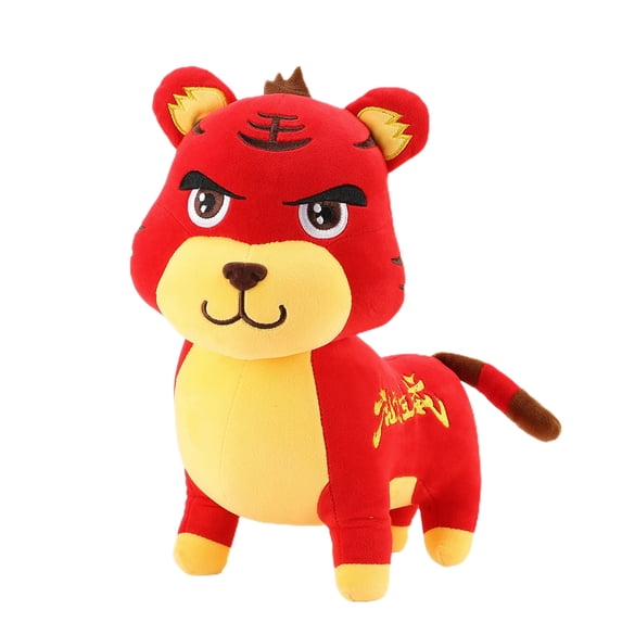 Yuedong 22-26CM Plush Toy Year of the Tiger Mascot Doll, Ornament for Christmas , New Year in Window,Living Room ,Gift