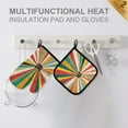 thumbnail image 4 of Yayeee Oven Mitts and Pot Holder Set of 4 Heat Resistant Kitchen Gloves Baking Hot Pad, Colorful Cat, 4 of 5